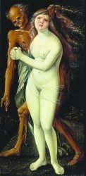 Détail de La jeune fille et la mort de Hans Baldung (1517). Kuntsmuseum (Bâle).